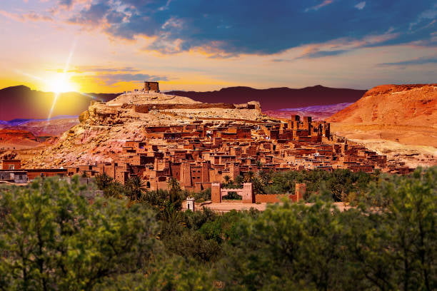 Beautiful sunset on kashab Ait Benhaddou Ouarzazate