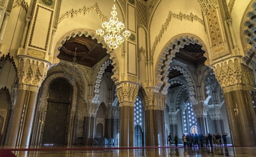 Hassan II Mosque in Casablanca interiors hall