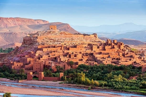 Beautiful Panorama view of Traditional Kasbah of Ait benhaddou